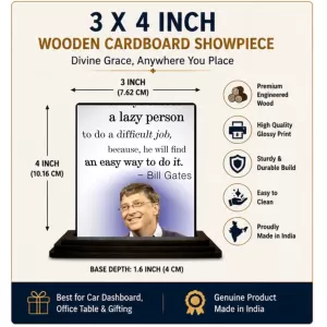 Car Dashboard Bill Gates Wooden Photo Stand 3x4 Inches, Compact & Stylish Spiritual Display For Car, Home & Office (Pack Of 1) (F48867) Car Dashboard Bill Gates Wooden Photo Stand 3x4 Inches, Compact & Stylish Spiritual Display For Car, Home & Office (Pack Of 1) (F48867)