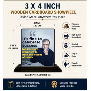 Car Dashboard Bill Gates Wooden Photo Stand 3x4 Inches, Compact & Stylish Spiritual Display For Car, Home & Office (Pack Of 1) (F48868) Car Dashboard Bill Gates Wooden Photo Stand 3x4 Inches, Compact & Stylish Spiritual Display For Car, Home & Office (Pack Of 1) (F48868)