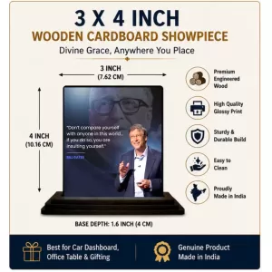 Car Dashboard Bill Gates Wooden Photo Stand 3x4 Inches, Compact & Stylish Spiritual Display For Car, Home & Office (Pack Of 1) (F48869) Car Dashboard Bill Gates Wooden Photo Stand 3x4 Inches, Compact & Stylish Spiritual Display For Car, Home & Office (Pack Of 1) (F48869)