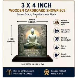 Car Dashboard Gautama Buddha Wooden Photo Stand 3x4 Inches, Compact & Stylish Spiritual Display For Car, Home & Office (Pack Of 1) (F48876) Car Dashboard Gautama Buddha Wooden Photo Stand 3x4 Inches, Compact & Stylish Spiritual Display For Car, Home & Office (Pack Of 1) (F48876)