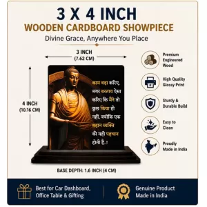 Car Dashboard Gautama Buddha Wooden Photo Stand 3x4 Inches, Compact & Stylish Spiritual Display For Car, Home & Office (Pack Of 1) (F48888) Car Dashboard Gautama Buddha Wooden Photo Stand 3x4 Inches, Compact & Stylish Spiritual Display For Car, Home & Office (Pack Of 1) (F48888)
