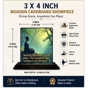 Car Dashboard Gautama Buddha Wooden Photo Stand 3x4 Inches, Compact & Stylish Spiritual Display For Car, Home & Office (Pack Of 1) (F48894) Car Dashboard Gautama Buddha Wooden Photo Stand 3x4 Inches, Compact & Stylish Spiritual Display For Car, Home & Office (Pack Of 1) (F48894)