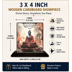 Car Dashboard Gautama Buddha Wooden Photo Stand 3x4 Inches, Compact & Stylish Spiritual Display For Car, Home & Office (Pack Of 1) (F48895) Car Dashboard Gautama Buddha Wooden Photo Stand 3x4 Inches, Compact & Stylish Spiritual Display For Car, Home & Office (Pack Of 1) (F48895)