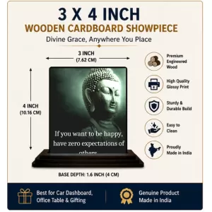 Car Dashboard Gautama Buddha Wooden Photo Stand 3x4 Inches, Compact & Stylish Spiritual Display For Car, Home & Office (Pack Of 1) (F48902) Car Dashboard Gautama Buddha Wooden Photo Stand 3x4 Inches, Compact & Stylish Spiritual Display For Car, Home & Office (Pack Of 1) (F48902)