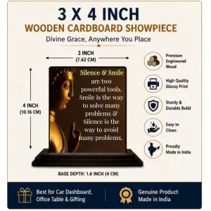 Car Dashboard Gautama Buddha Wooden Photo Stand 3x4 Inches, Compact & Stylish Spiritual Display For Car, Home & Office (Pack Of 1) (F48903) Car Dashboard Gautama Buddha Wooden Photo Stand 3x4 Inches, Compact & Stylish Spiritual Display For Car, Home & Office (Pack Of 1) (F48903)