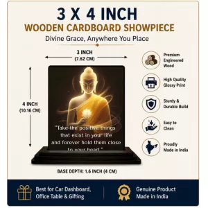 Car Dashboard Gautama Buddha Wooden Photo Stand 3x4 Inches, Compact & Stylish Spiritual Display For Car, Home & Office (Pack Of 1) (F48905) Car Dashboard Gautama Buddha Wooden Photo Stand 3x4 Inches, Compact & Stylish Spiritual Display For Car, Home & Office (Pack Of 1) (F48905)