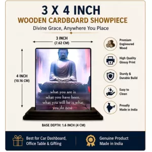 Car Dashboard Gautama Buddha Wooden Photo Stand 3x4 Inches, Compact & Stylish Spiritual Display For Car, Home & Office (Pack Of 1) (F48906) Car Dashboard Gautama Buddha Wooden Photo Stand 3x4 Inches, Compact & Stylish Spiritual Display For Car, Home & Office (Pack Of 1) (F48906)