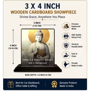 Car Dashboard Gautama Buddha Wooden Photo Stand 3x4 Inches, Compact & Stylish Spiritual Display For Car, Home & Office (Pack Of 1) (F48907) Car Dashboard Gautama Buddha Wooden Photo Stand 3x4 Inches, Compact & Stylish Spiritual Display For Car, Home & Office (Pack Of 1) (F48907)
