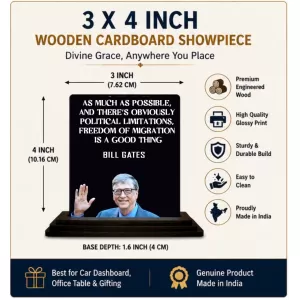 Car Dashboard Bill Gates Wooden Photo Stand 3x4 Inches, Compact & Stylish Spiritual Display For Car, Home & Office (Pack Of 1) (F48912) Car Dashboard Bill Gates Wooden Photo Stand 3x4 Inches, Compact & Stylish Spiritual Display For Car, Home & Office (Pack Of 1) (F48912)