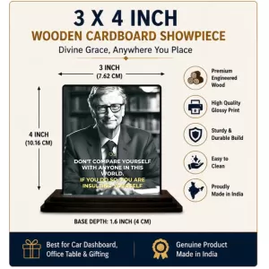 Car Dashboard Bill Gates Wooden Photo Stand 3x4 Inches, Compact & Stylish Spiritual Display For Car, Home & Office (Pack Of 1) (F48917) Car Dashboard Bill Gates Wooden Photo Stand 3x4 Inches, Compact & Stylish Spiritual Display For Car, Home & Office (Pack Of 1) (F48917)