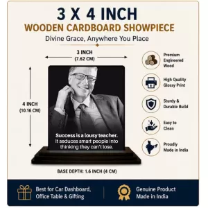 Car Dashboard Bill Gates Wooden Photo Stand 3x4 Inches, Compact & Stylish Spiritual Display For Car, Home & Office (Pack Of 1) (F48918) Car Dashboard Bill Gates Wooden Photo Stand 3x4 Inches, Compact & Stylish Spiritual Display For Car, Home & Office (Pack Of 1) (F48918)