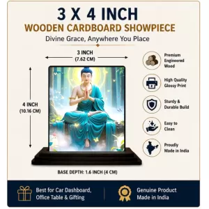 Car Dashboard Gautama Buddha Wooden Photo Stand 3x4 Inches, Compact & Stylish Spiritual Display For Car, Home & Office (Pack Of 1) (F48968) Car Dashboard Gautama Buddha Wooden Photo Stand 3x4 Inches, Compact & Stylish Spiritual Display For Car, Home & Office (Pack Of 1) (F48968)