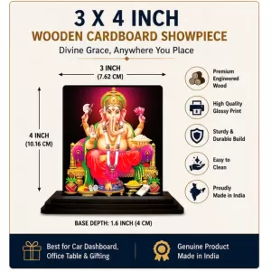 Car Dashboard Ganesha Wooden Photo Stand 3x4 Inches, Compact & Stylish Spiritual Display For Car, Home & Office (Pack Of 1) (F48977) Car Dashboard Ganesha Wooden Photo Stand 3x4 Inches, Compact & Stylish Spiritual Display For Car, Home & Office (Pack Of 1) (F48977)