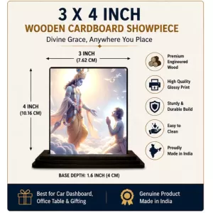 Car Dashboard Lord Shree Krishna Wooden Photo Stand 3x4 Inches, Compact & Stylish Spiritual Display For Car, Home & Office (Pack Of 1) (F48978) Car Dashboard Lord Shree Krishna Wooden Photo Stand 3x4 Inches, Compact & Stylish Spiritual Display For Car, Home & Office (Pack Of 1) (F48978)
