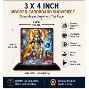 Car Dashboard Krishna Wooden Photo Stand 3x4 Inches, Compact & Stylish Spiritual Display For Car, Home & Office (Pack Of 1) (F48980) Car Dashboard Krishna Wooden Photo Stand 3x4 Inches, Compact & Stylish Spiritual Display For Car, Home & Office (Pack Of 1) (F48980)