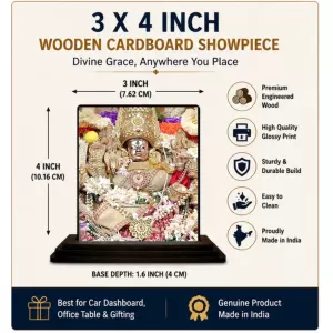 Car Dashboard Venkateswara Wooden Photo Stand 3x4 Inches, Compact & Stylish Spiritual Display For Car, Home & Office (Pack Of 1) (F48984) Car Dashboard Venkateswara Wooden Photo Stand 3x4 Inches, Compact & Stylish Spiritual Display For Car, Home & Office (Pack Of 1) (F48984)