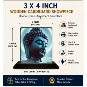 Car Dashboard Gautama Buddha Wooden Photo Stand 3x4 Inches, Compact & Stylish Spiritual Display For Car, Home & Office (Pack Of 1) (F48986) Car Dashboard Gautama Buddha Wooden Photo Stand 3x4 Inches, Compact & Stylish Spiritual Display For Car, Home & Office (Pack Of 1) (F48986)
