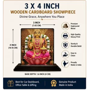 Car Dashboard Lakshmi Wooden Photo Stand 3x4 Inches, Compact & Stylish Spiritual Display For Car, Home & Office (Pack Of 1) (F48987) Car Dashboard Lakshmi Wooden Photo Stand 3x4 Inches, Compact & Stylish Spiritual Display For Car, Home & Office (Pack Of 1) (F48987)