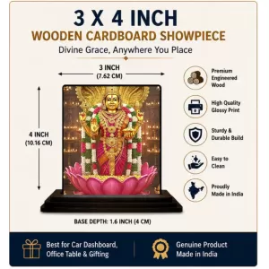 Car Dashboard Lakshmi Wooden Photo Stand 3x4 Inches, Compact & Stylish Spiritual Display For Car, Home & Office (Pack Of 1) (F48994) Car Dashboard Lakshmi Wooden Photo Stand 3x4 Inches, Compact & Stylish Spiritual Display For Car, Home & Office (Pack Of 1) (F48994)