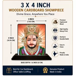 Car Dashboard Khatu Shyam Wooden Photo Stand 3x4 Inches, Compact & Stylish Spiritual Display For Car, Home & Office (Pack Of 1) (F48995) Car Dashboard Khatu Shyam Wooden Photo Stand 3x4 Inches, Compact & Stylish Spiritual Display For Car, Home & Office (Pack Of 1) (F48995)