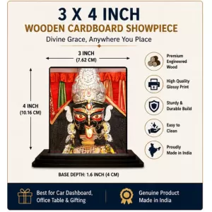 Car Dashboard Goddess Kali Wooden Photo Stand 3x4 Inches, Compact & Stylish Spiritual Display For Car, Home & Office (Pack Of 1) (F49002) Car Dashboard Goddess Kali Wooden Photo Stand 3x4 Inches, Compact & Stylish Spiritual Display For Car, Home & Office (Pack Of 1) (F49002)