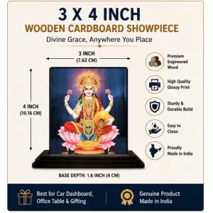 Car Dashboard Lakshmi Wooden Photo Stand 3x4 Inches, Compact & Stylish Spiritual Display For Car, Home & Office (Pack Of 1) (F49025) Car Dashboard Lakshmi Wooden Photo Stand 3x4 Inches, Compact & Stylish Spiritual Display For Car, Home & Office (Pack Of 1) (F49025)