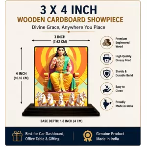 Car Dashboard Surya Wooden Photo Stand  3x4 Inches, Compact & Stylish Spiritual Display For Car, Home & Office (Pack Of 1) (F49034)