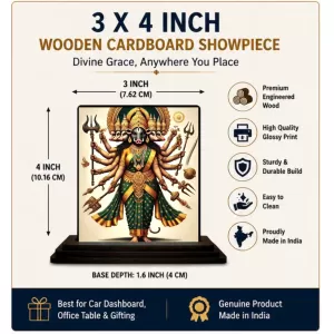 Car Dashboard Maha Varahi Anman Wooden Photo Stand 3x4 Inches, Compact & Stylish Spiritual Display For Car, Home & Office (Pack Of 1) (F49039) Car Dashboard Maha Varahi Anman Wooden Photo Stand 3x4 Inches, Compact & Stylish Spiritual Display For Car, Home & Office (Pack Of 1) (F49039)
