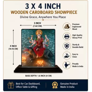 Car Dashboard Durga Wooden Photo Stand 3x4 Inches, Compact & Stylish Spiritual Display For Car, Home & Office (Pack Of 1) (F49041) Car Dashboard Durga Wooden Photo Stand 3x4 Inches, Compact & Stylish Spiritual Display For Car, Home & Office (Pack Of 1) (F49041)