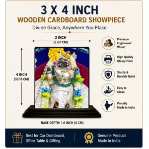 Car Dashboard Shree Krishna Wooden Photo Stand 3x4 Inches, Compact & Stylish Spiritual Display For Car, Home & Office (Pack Of 1) (F49046) Car Dashboard Shree Krishna Wooden Photo Stand 3x4 Inches, Compact & Stylish Spiritual Display For Car, Home & Office (Pack Of 1) (F49046)