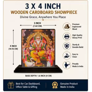 Car Dashboard Lord Brahma Wooden Photo Stand 3x4 Inches, Compact & Stylish Spiritual Display For Car, Home & Office (Pack Of 1) (F49047) Car Dashboard Lord Brahma Wooden Photo Stand 3x4 Inches, Compact & Stylish Spiritual Display For Car, Home & Office (Pack Of 1) (F49047)