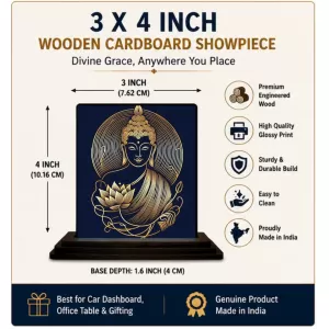 Car Dashboard Buddha Wooden Photo Stand 3x4 Inches, Compact & Stylish Spiritual Display For Car, Home & Office (Pack Of 1) (F49060) Car Dashboard Buddha Wooden Photo Stand 3x4 Inches, Compact & Stylish Spiritual Display For Car, Home & Office (Pack Of 1) (F49060)
