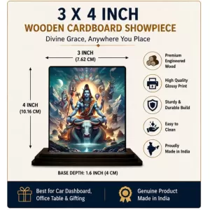 Car Dashboard Shiva Wooden Photo Stand 3x4 Inches, Compact & Stylish Spiritual Display For Car, Home & Office (Pack Of 1) (F49062) Car Dashboard Shiva Wooden Photo Stand 3x4 Inches, Compact & Stylish Spiritual Display For Car, Home & Office (Pack Of 1) (F49062)