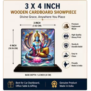 Car Dashboard Lord Ganesha Wooden Photo Stand 3x4 Inches, Compact & Stylish Spiritual Display For Car, Home & Office (Pack Of 1) (F49071) Car Dashboard Lord Ganesha Wooden Photo Stand 3x4 Inches, Compact & Stylish Spiritual Display For Car, Home & Office (Pack Of 1) (F49071)