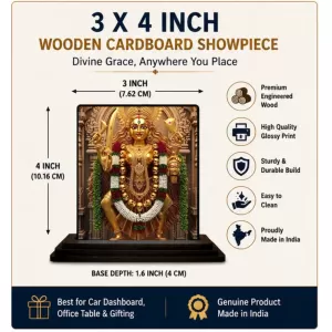 Car Dashboard Goddess Durga Wooden Photo Stand 3x4 Inches, Compact & Stylish Spiritual Display For Car, Home & Office (Pack Of 1) (F49090) Car Dashboard Goddess Durga Wooden Photo Stand 3x4 Inches, Compact & Stylish Spiritual Display For Car, Home & Office (Pack Of 1) (F49090)
