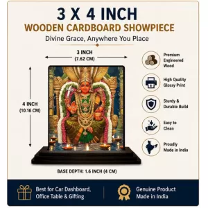Car Dashboard Maa Kali Wooden Photo Stand 3x4 Inches, Compact & Stylish Spiritual Display For Car, Home & Office (Pack Of 1) (F49092) Car Dashboard Maa Kali Wooden Photo Stand 3x4 Inches, Compact & Stylish Spiritual Display For Car, Home & Office (Pack Of 1) (F49092)
