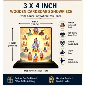 Car Dashboard Lord Vishnu Wooden Photo Stand 3x4 Inches, Compact & Stylish Spiritual Display For Car, Home & Office (Pack Of 1) (F49096) Car Dashboard Lord Vishnu Wooden Photo Stand 3x4 Inches, Compact & Stylish Spiritual Display For Car, Home & Office (Pack Of 1) (F49096)