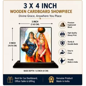 Car Dashboard Painting Wooden Photo Stand 3x4 Inches, Compact & Stylish Spiritual Display For Car, Home & Office (Pack Of 1) (F49101) Car Dashboard Painting Wooden Photo Stand 3x4 Inches, Compact & Stylish Spiritual Display For Car, Home & Office (Pack Of 1) (F49101)