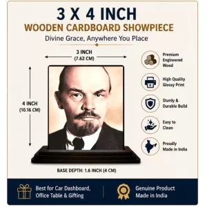 Car Dashboard Vladimir Lenin Wooden Photo Stand 3x4 Inches, Compact & Stylish Spiritual Display For Car, Home & Office (Pack Of 1) (F49104) Car Dashboard Vladimir Lenin Wooden Photo Stand 3x4 Inches, Compact & Stylish Spiritual Display For Car, Home & Office (Pack Of 1) (F49104)