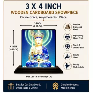 Car Dashboard Avalokiteshvara Wooden Photo Stand 3x4 Inches, Compact & Stylish Spiritual Display For Car, Home & Office (Pack Of 1) (F49114) Car Dashboard Avalokiteshvara Wooden Photo Stand 3x4 Inches, Compact & Stylish Spiritual Display For Car, Home & Office (Pack Of 1) (F49114)