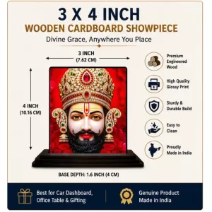 Car Dashboard Khatu Shyam Wooden Photo Stand 3x4 Inches, Compact & Stylish Spiritual Display For Car, Home & Office (Pack Of 1) (F49123) Car Dashboard Khatu Shyam Wooden Photo Stand 3x4 Inches, Compact & Stylish Spiritual Display For Car, Home & Office (Pack Of 1) (F49123)