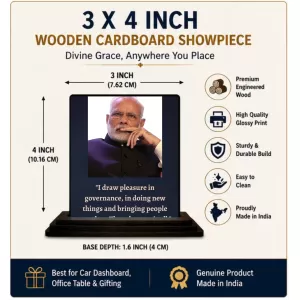 Car Dashboard Narendra Modi Wooden Photo Stand 3x4 Inches, Compact & Stylish Spiritual Display For Car, Home & Office (Pack Of 1) (F49161) Car Dashboard Narendra Modi Wooden Photo Stand 3x4 Inches, Compact & Stylish Spiritual Display For Car, Home & Office (Pack Of 1) (F49161)