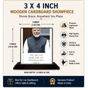 Car Dashboard Narendra Modi Wooden Photo Stand 3x4 Inches, Compact & Stylish Spiritual Display For Car, Home & Office (Pack Of 1) (F49162) Car Dashboard Narendra Modi Wooden Photo Stand 3x4 Inches, Compact & Stylish Spiritual Display For Car, Home & Office (Pack Of 1) (F49162)