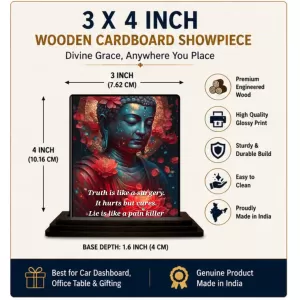 Car Dashboard Gautama Buddha Wooden Photo Stand 3x4 Inches, Compact & Stylish Spiritual Display For Car, Home & Office (Pack Of 1) (F49169) Car Dashboard Gautama Buddha Wooden Photo Stand 3x4 Inches, Compact & Stylish Spiritual Display For Car, Home & Office (Pack Of 1) (F49169)