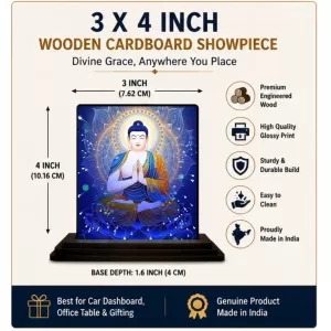 Car Dashboard Gautama Buddha Wooden Photo Stand 3x4 Inches, Compact & Stylish Spiritual Display For Car, Home & Office (Pack Of 1) (F49171) Car Dashboard Gautama Buddha Wooden Photo Stand 3x4 Inches, Compact & Stylish Spiritual Display For Car, Home & Office (Pack Of 1) (F49171)