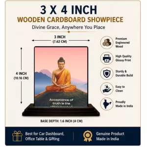 Car Dashboard Gautama Buddha Wooden Photo Stand 3x4 Inches, Compact & Stylish Spiritual Display For Car, Home & Office (Pack Of 1) (F49177) Car Dashboard Gautama Buddha Wooden Photo Stand 3x4 Inches, Compact & Stylish Spiritual Display For Car, Home & Office (Pack Of 1) (F49177)