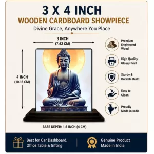Car Dashboard Gautama Buddha Wooden Photo Stand 3x4 Inches, Compact & Stylish Spiritual Display For Car, Home & Office (Pack Of 1) (F49185) Car Dashboard Gautama Buddha Wooden Photo Stand 3x4 Inches, Compact & Stylish Spiritual Display For Car, Home & Office (Pack Of 1) (F49185)