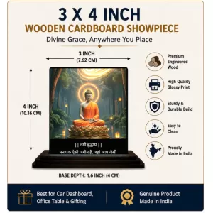 Car Dashboard Gautama Buddha Wooden Photo Stand 3x4 Inches, Compact & Stylish Spiritual Display For Car, Home & Office (Pack Of 1) (F49187) Car Dashboard Gautama Buddha Wooden Photo Stand 3x4 Inches, Compact & Stylish Spiritual Display For Car, Home & Office (Pack Of 1) (F49187)