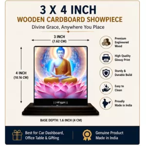 Car Dashboard Gautama Buddha Wooden Photo Stand 3x4 Inches, Compact & Stylish Spiritual Display For Car, Home & Office (Pack Of 1) (F49188) Car Dashboard Gautama Buddha Wooden Photo Stand 3x4 Inches, Compact & Stylish Spiritual Display For Car, Home & Office (Pack Of 1) (F49188)