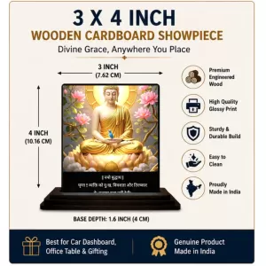 Car Dashboard Gautama Buddha Wooden Photo Stand 3x4 Inches, Compact & Stylish Spiritual Display For Car, Home & Office (Pack Of 1) (F49189) Car Dashboard Gautama Buddha Wooden Photo Stand 3x4 Inches, Compact & Stylish Spiritual Display For Car, Home & Office (Pack Of 1) (F49189)